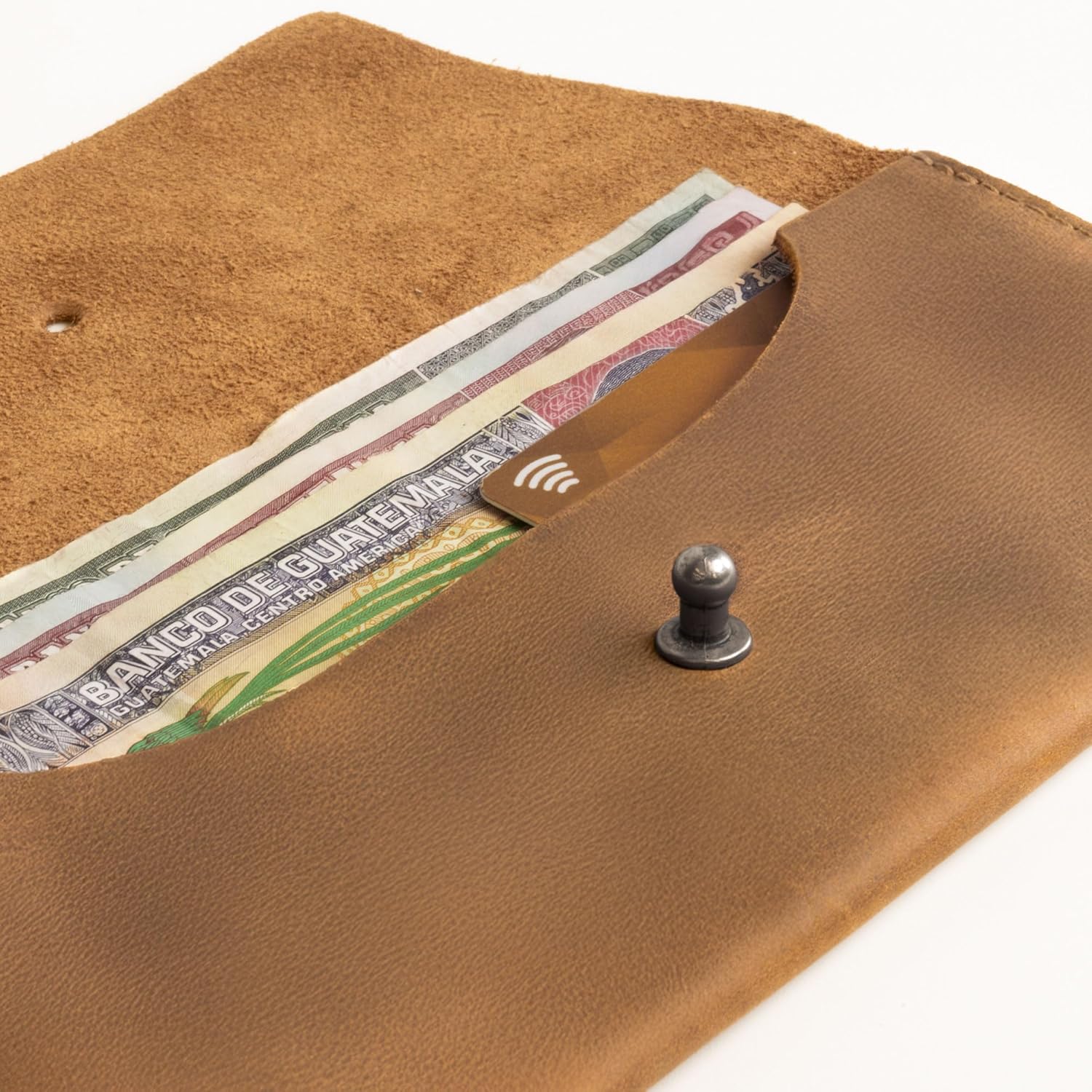 Hide & Drink, Long Utility Pouch Handmade from Full Grain Leather, Stylish Wallet for Carrying and Storing Cash, Coins, Cards