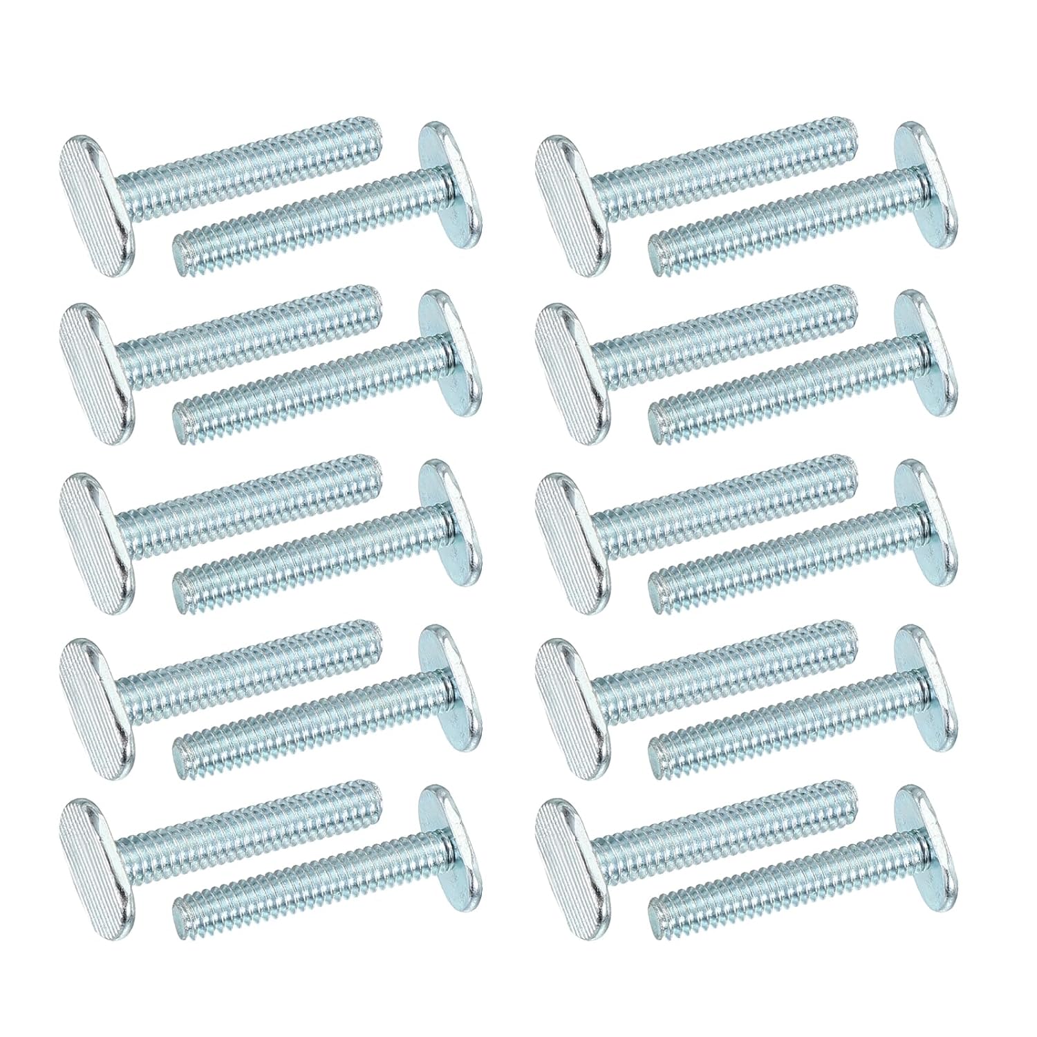PATIKIL 1/4"-20 t Track Bolts, 10 Pack 1 Inch T-Slot Bolts Kayak Rail Bolt Accessories for Universal t Track Woodworking Jigs and Fixtures, Silver
