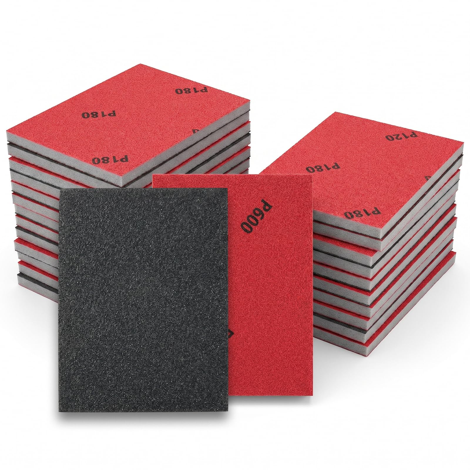 24 Pcs Foam Sanding Pads, Sanding Sponges, Wet and Dry Sandpaper