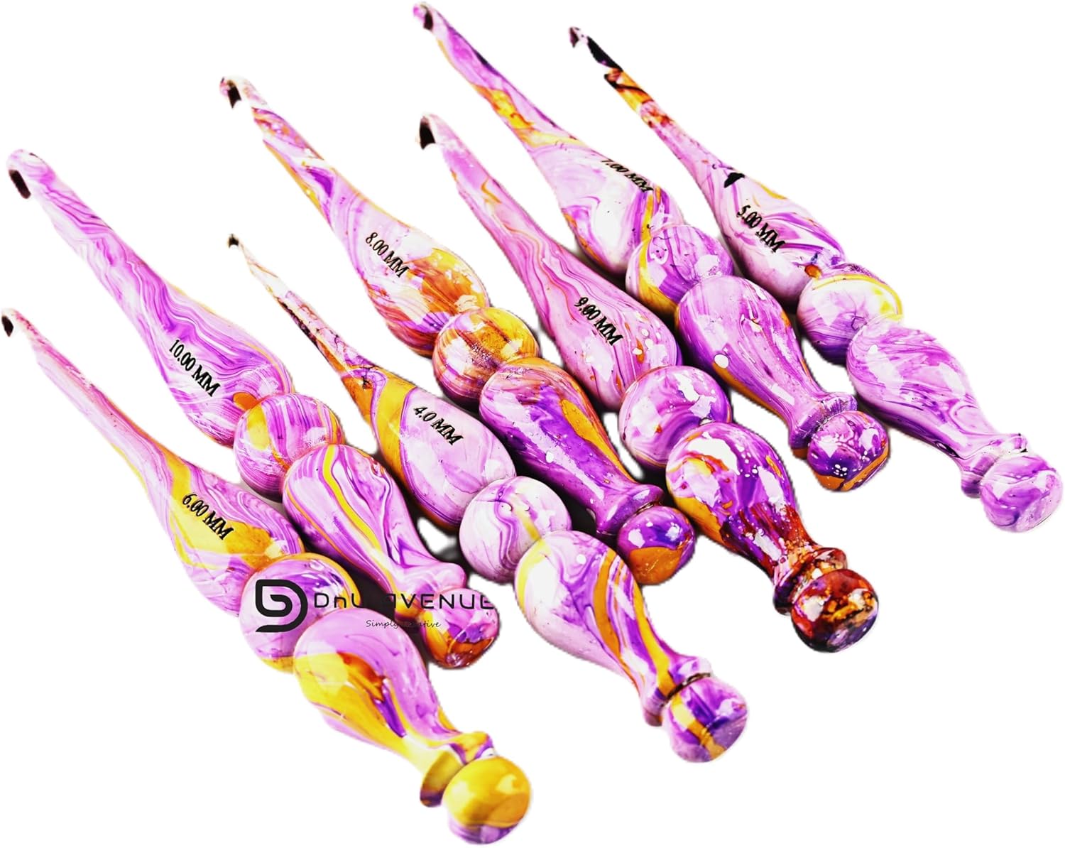 7-Piece Pink Crochet Hook Set – Sizes 4mm to 10mm, Smooth Ergonomic Crochet Hooks for Yarn, Lightweight Knitting & Crochet Tools for Beginners & Experts