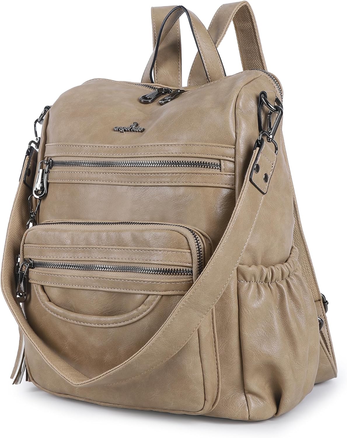 Angel Kiss Women's Backpacks & Purse - PU Leather Zipper Casual Backpacks & Shoulder Bags