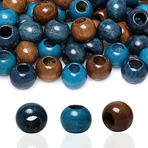 lot de 84 perles en bois de différentes taille et forme