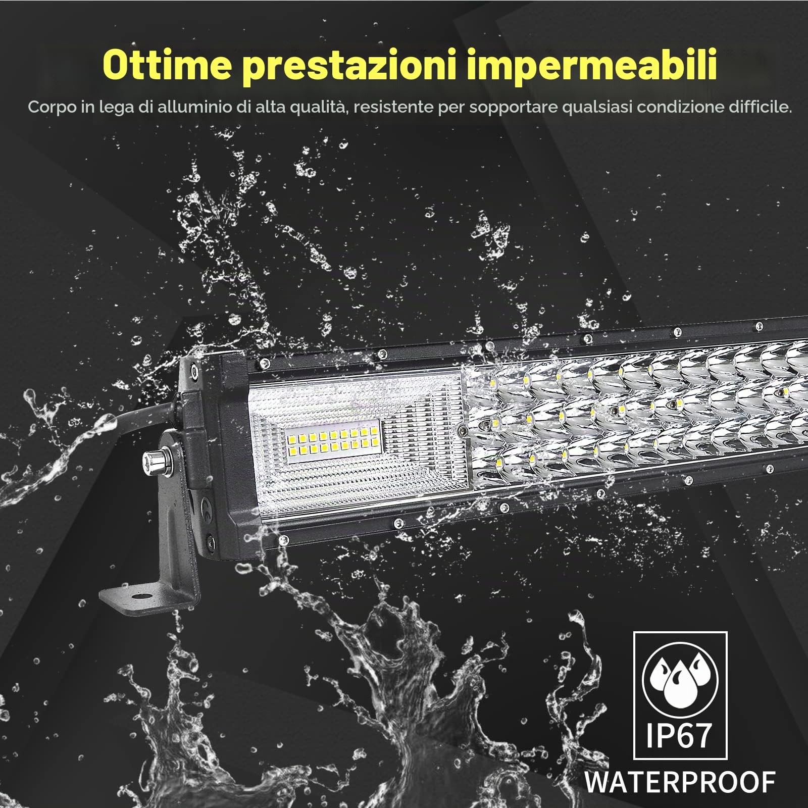 Willpower Barra LED 132cm 52 Pollici 675W + Fari LED 13cm 5 Pollici 72W + Cablaggio 12V 24V Faretti LED Faro da Lavoro LED Barra Luci LED per Fuoristrada Auto Trattore Camion 4x4 Barca ATV
