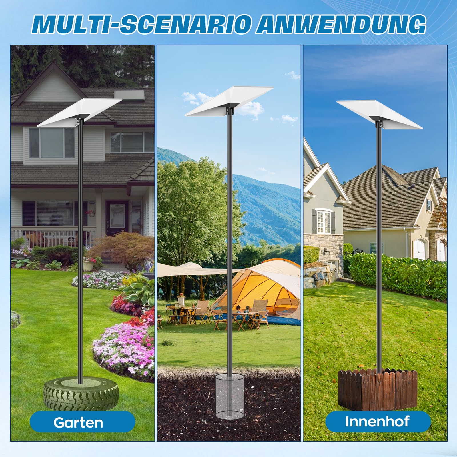 IMAYCC Kit de Support Starlink Gen 3 Longue, 7.9FT Réglable Starlink Ground Pole Mount Gen 3 avec Adaptateur de Tube StarlinkGen 3 Internet Standard pour Cour Jardin Extérieur