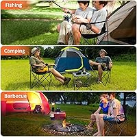 Vista 7 de Leonyo Paquete de 2 sillas de campamento para adultos, sillas de césped con mesa, sillas plegables resistentes para exteriores, sillas deportivas