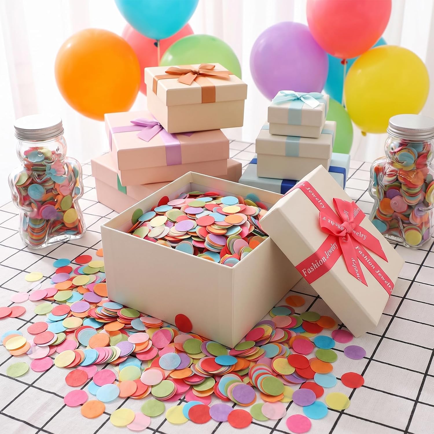 7500Pcs Colorful Confetti Paper 0.59 Inch Round Tissue Paper Confetti