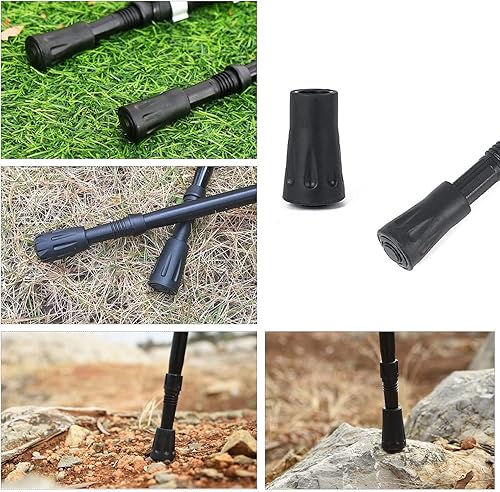 Miniatura 5 de Paquete de 12 puntas de goma para bastón de senderismo, protectores de punta de bastón de senderismo de repuesto para bastones de senderismo