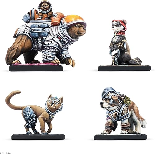 Miniatura 5 de Dungeons & Lasers Animal Companions - Juego de miniaturas DND - 24 figuras con bases escénicas - Compatible 5E para juegos de rol de mesa - 1.102 in