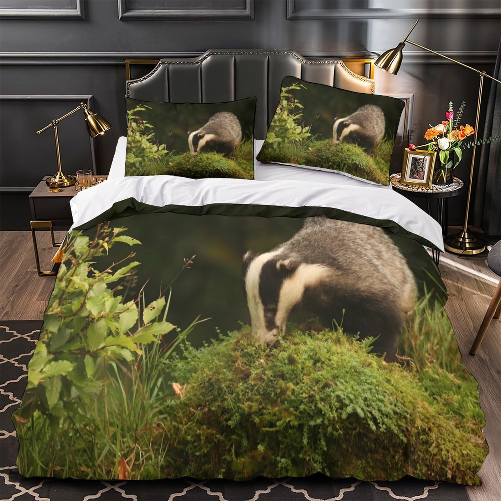 Housse de Couette 200x200cm Microfibre Hypoallergique Effet 3D