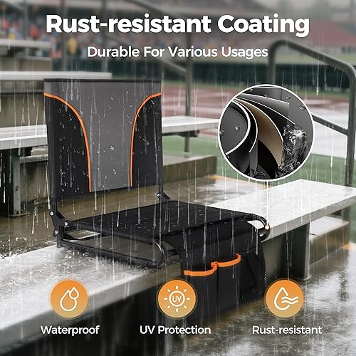 Miniatura 8 de ALPHA CAMP Asiento de estadio acolchado para gradas con respaldo y reposabrazos