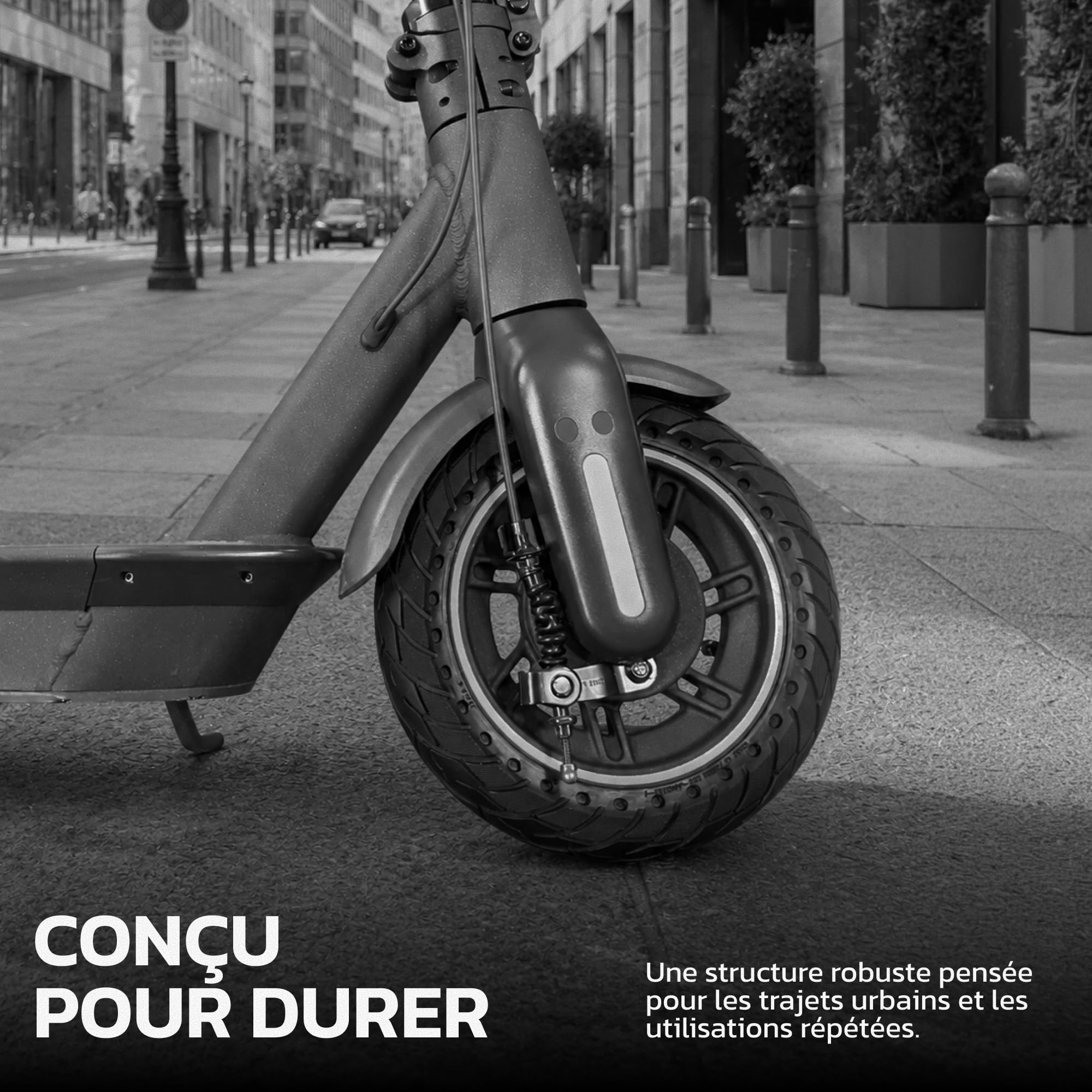 MOOVMOOV Pneu Plein 10x2.5 compatible avec Trottinette Ninebot Max G30 - Remplace Pneu Tubeless 60/70-6.5 - 10 pouces Anti-Crevaison