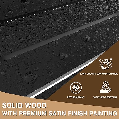 Miniatura 5 de MUPATER Juego de 2 sillas mecedoras para exteriores de 3 piezas, juego de 2 mesas y sillas de bistró, juego de bistró de madera para patio con mesa