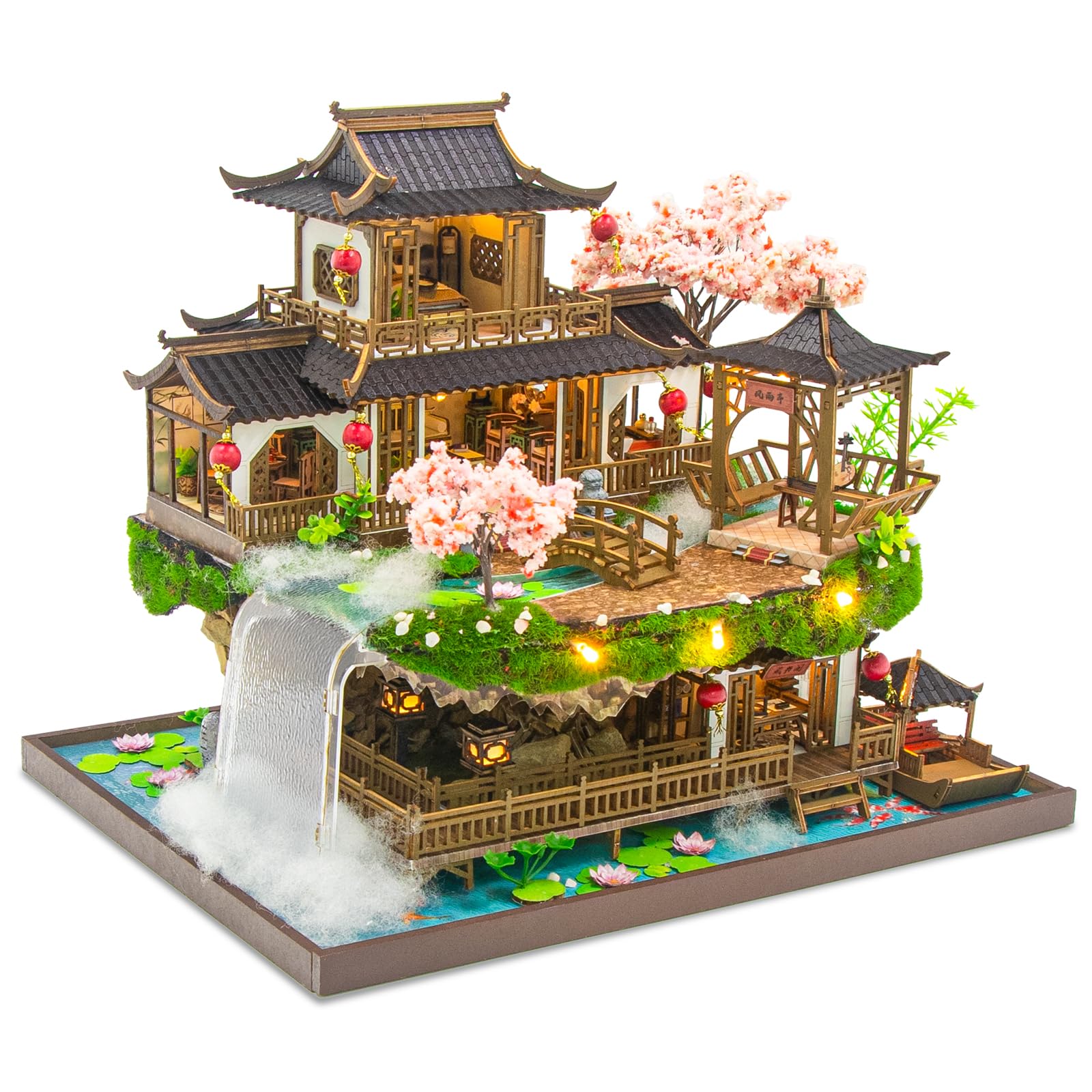 Miniaturowy dom typu "zrób to sam", mini drewniane puzzle 3D, domek dla lalek, zestaw z diodami LED, wróżka, mały dom, regał na książki, zestaw do majsterkowania, kreatywny prezent urodzinowy