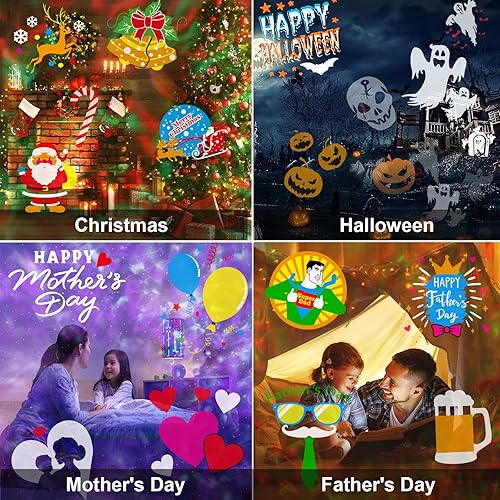 Miniatura 6 de Decoraciones de Halloween más brillantes, proyector de luces y proyector de Navidad al aire libre 2023, 19 efectos HD (olas y patrones 3D del
