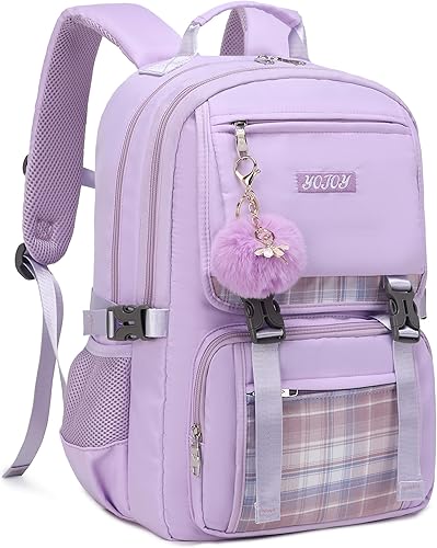 YOJOY Mochilas para niñas, mochila escolar para laptop de 15.6 pulgadas, mochila para niños pequeños, preescolar, mochila de viaje primaria,
