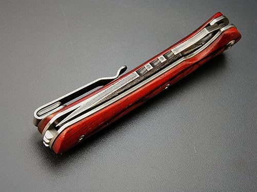 Miniatura 7 de Sitivien ST222 Cuchillo plegable de acero Damasco, hoja de núcleo VG10+mango Dalbergia EDC herramienta cuchillo para exteriores, camping, caza,