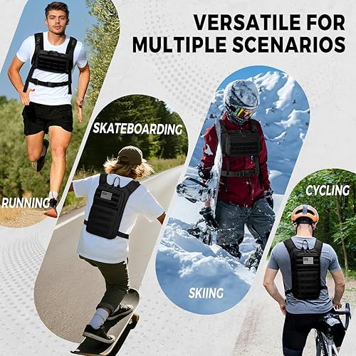 Miniatura 6 de Mochila táctica de hidratación con bolsa de agua de 2 L y bolsa táctica pequeña delantera, mochila de agua al aire libre para hombres y mujeres,