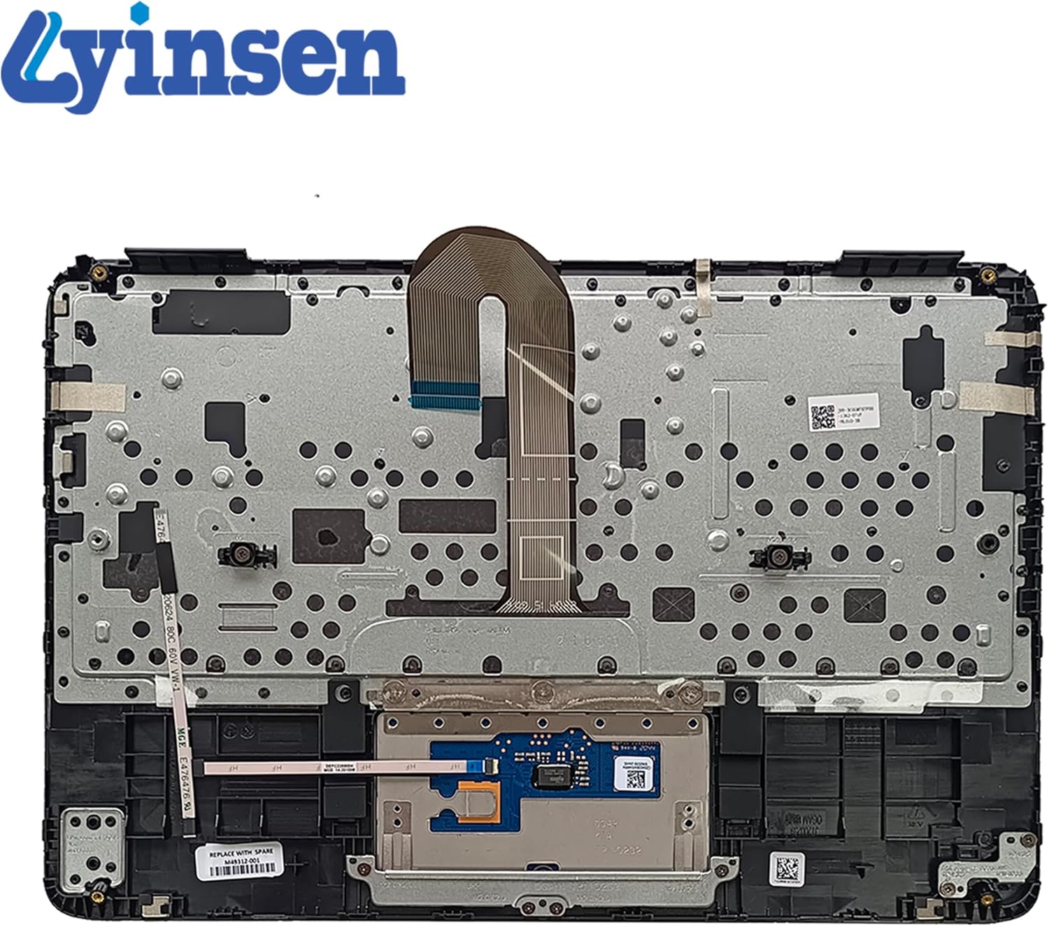 Replacement for HP Chromebook X360 11MK G3 EE Laptop Upper Case Palmrest Keyboard Touchpad Assembly Part 11.6" M49312-001 Top Cover Black