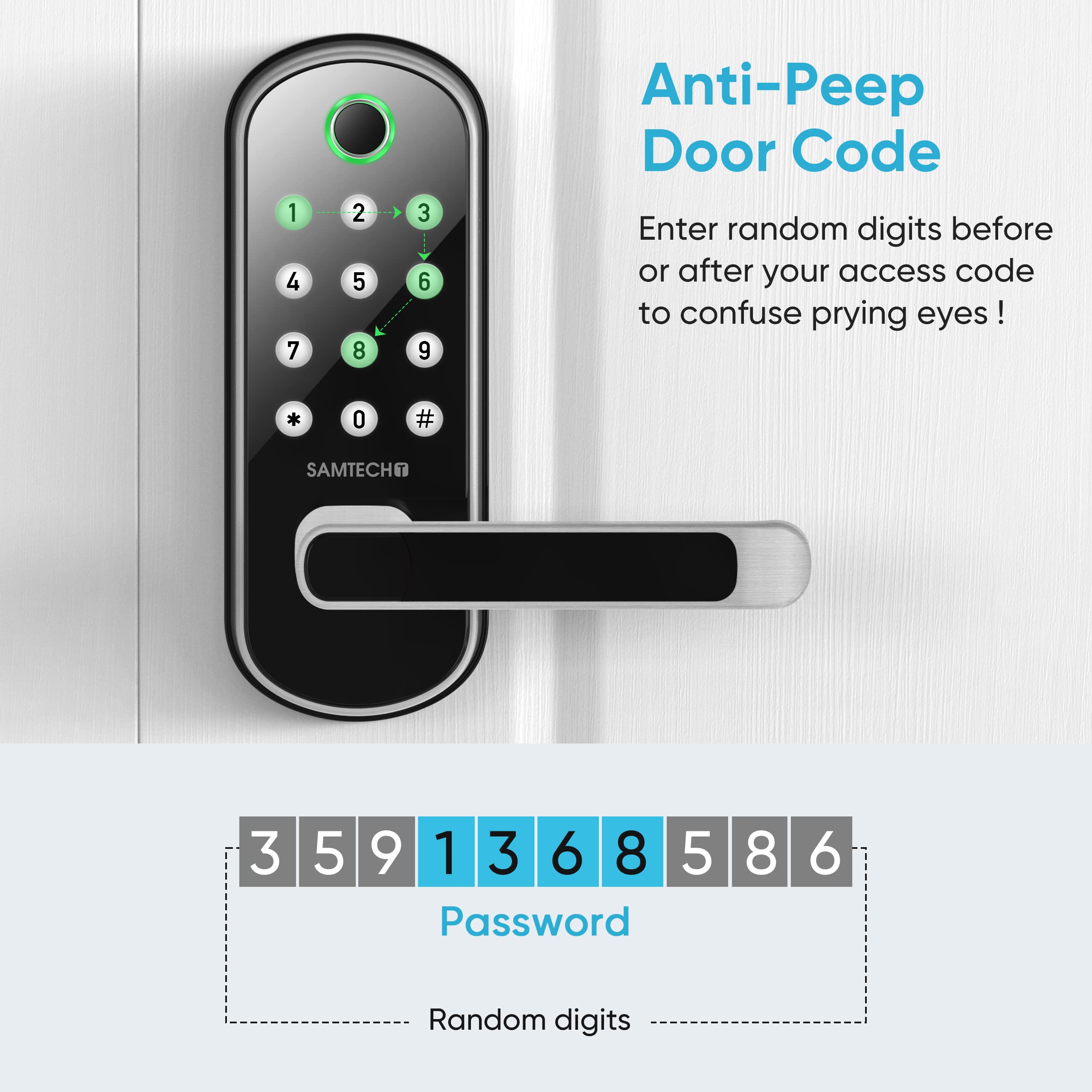 Buy Smart Lock Electronic Front Door Lever Bluetooth Code and Fob