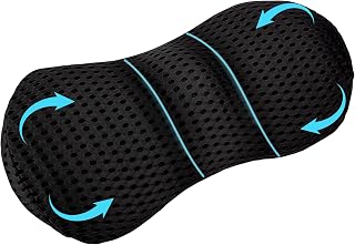 Cojin Lumbar, Cojin Lumbar Coche, Cojín Lumbar ergonómico de Espuma viscoelástica, Almohada Lumbar Ergonómico para Casa Dormir, para Coche,Silla Oficina,Sofa (Negro)