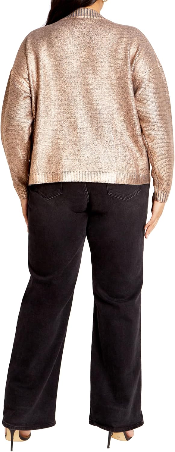 City Chic Plus Size Jumper Iliana in Silver - Image 2