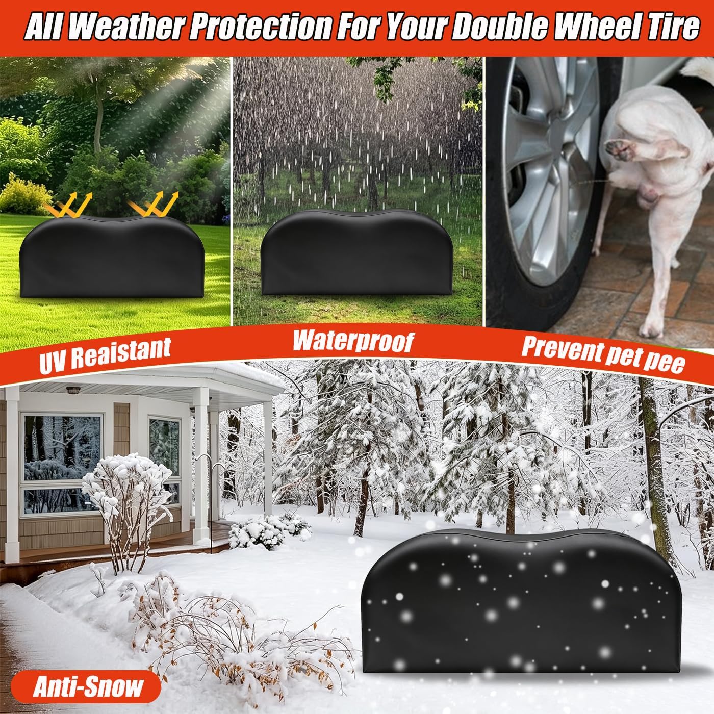 RV Tire Covers, Dual Axle Wheel Cover 2 Pack, Fits 27"-30" Tire
