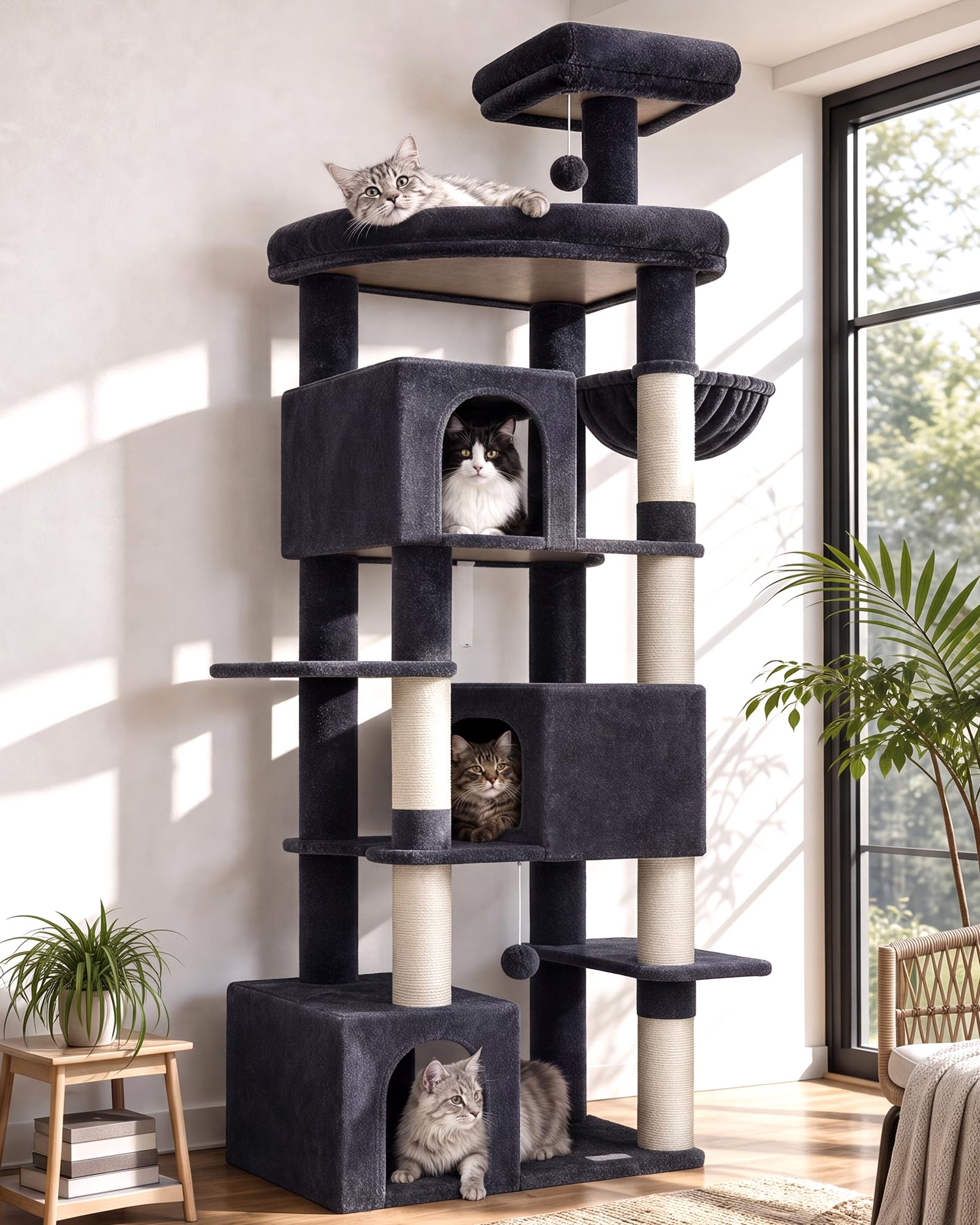 Globlazer Kratzbaum Ecke für Erwachsene Katzen 168 cm Stabil