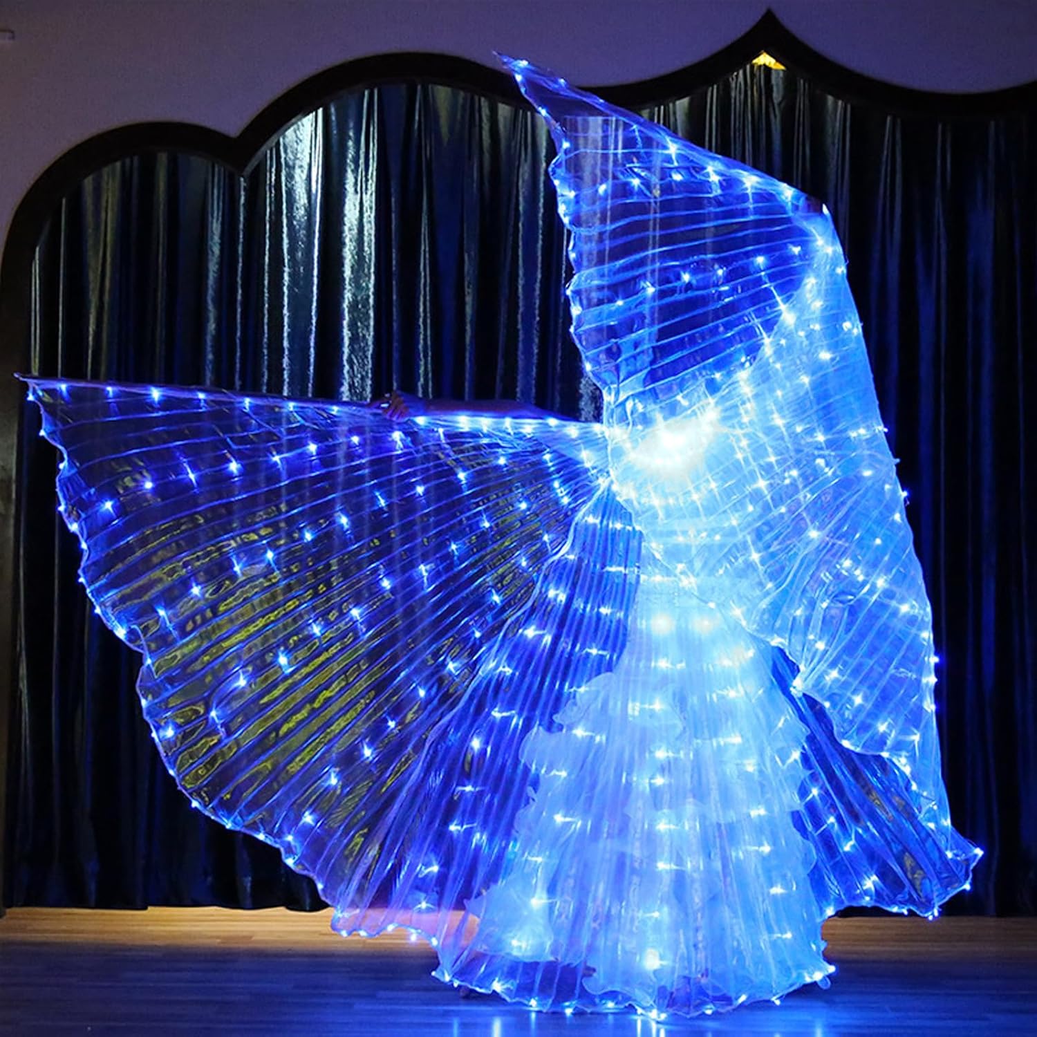 Ragyzity LED Isis Wings Light Up Wings Glow Light Up Belly Dance Costumes, Led Butterfly Wings for Halloween Christmas