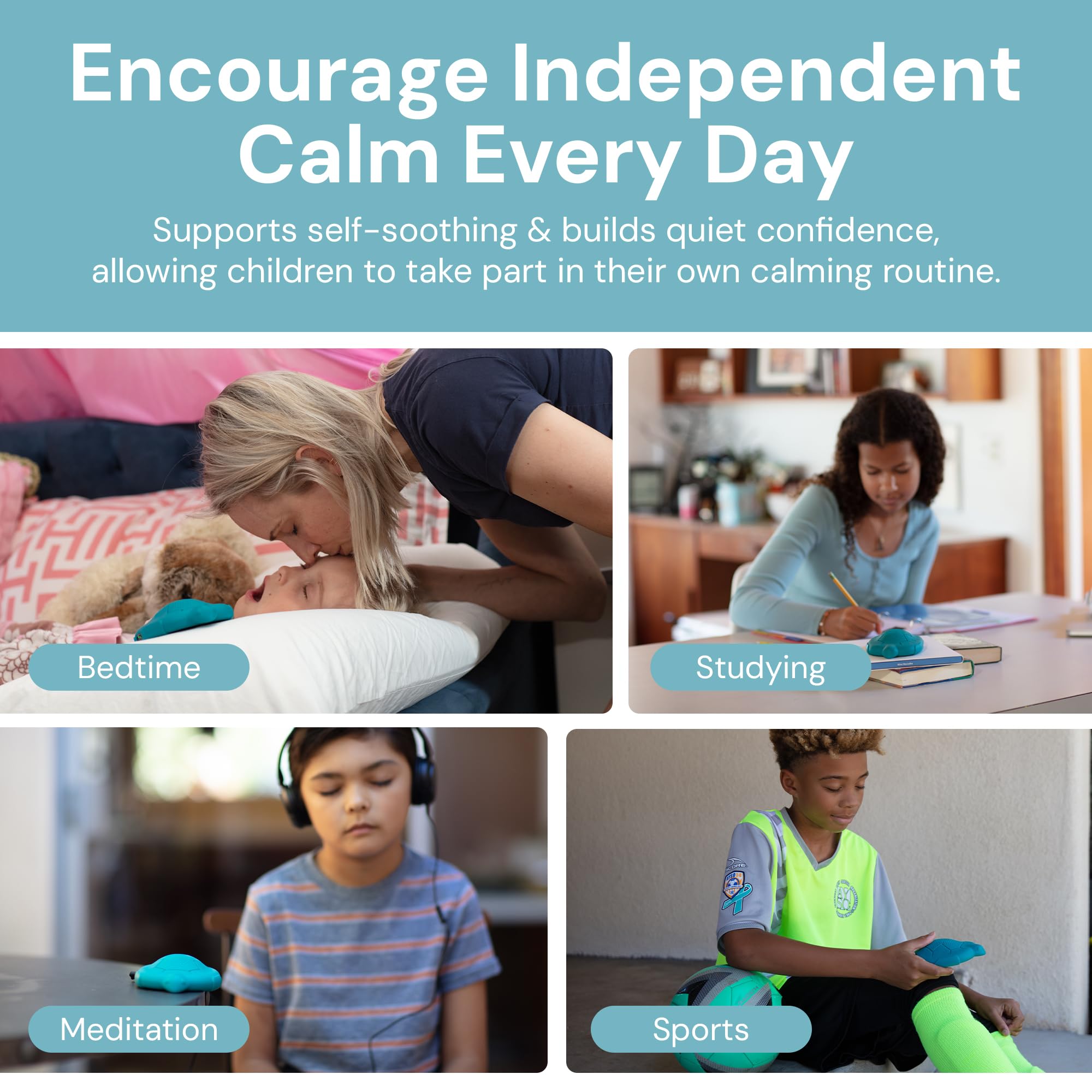 Zenimal Lettore audio per meditazione per bambini, dispositivo brevettato per la consapevolezza senza schermo, con 9 meditazioni audio e 60 minuti di suoni rilassanti e musica, color foglia di tè