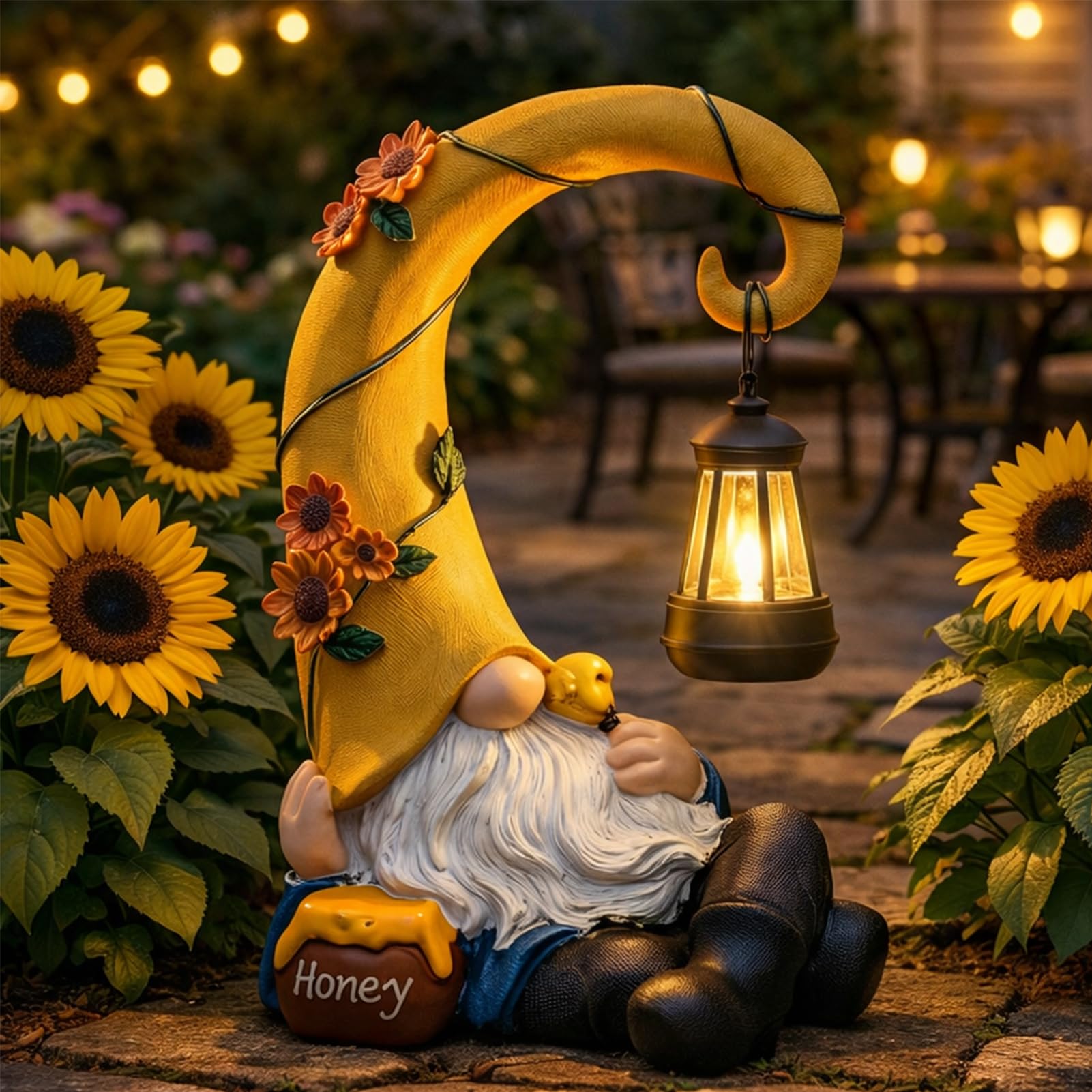 Lavezee Solar Garden Gnome with Lantern