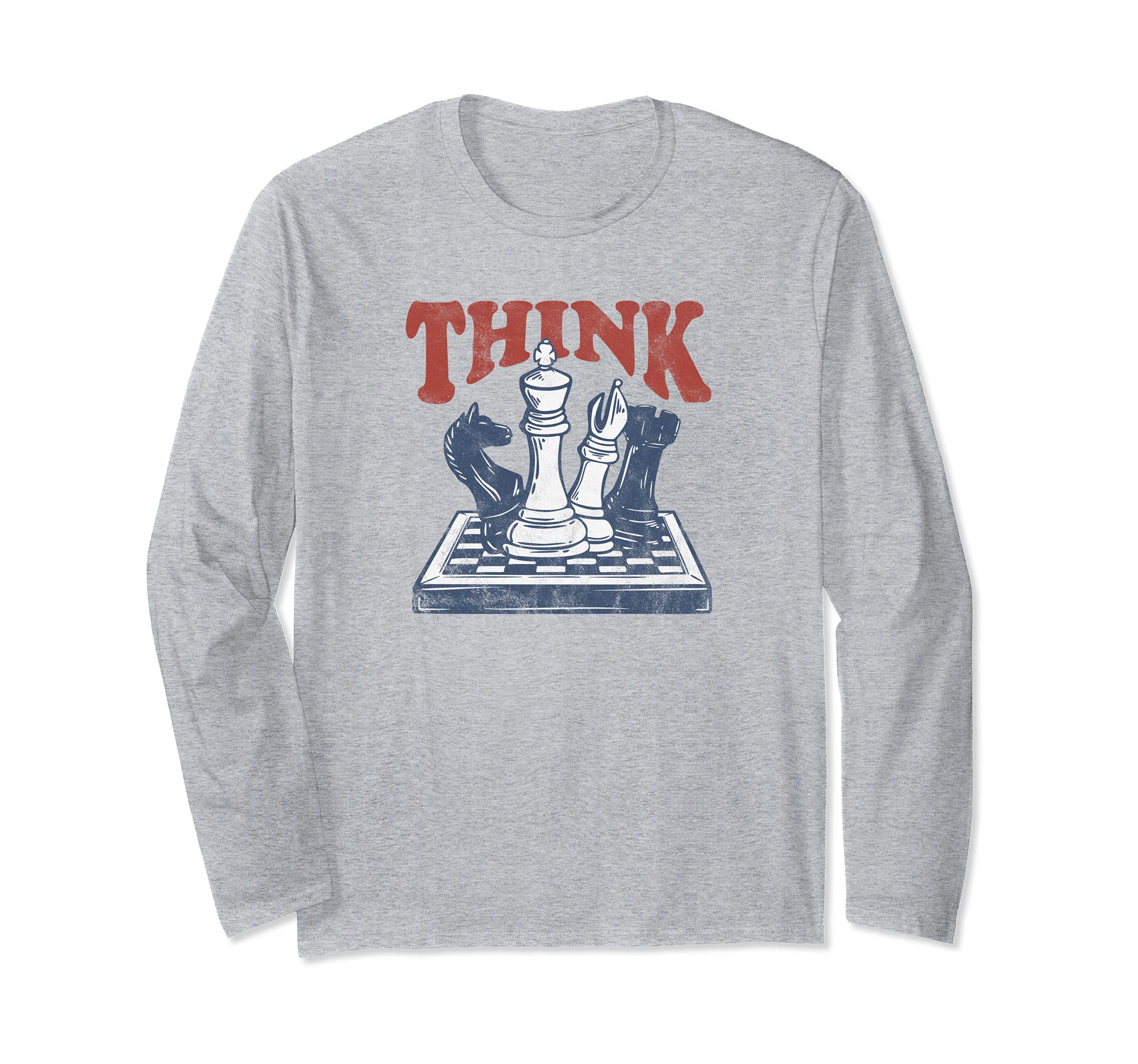 Think Chess Grandmaster Chess Board Player And Chess Lover Long Sleeve T-Shirt
