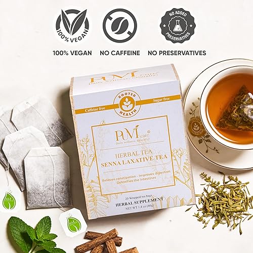 Miniatura 3 de Puvi Care Senna - Té Laxante, Té Smooth Move para aliviar el estreñimiento, brindar apoyo digestivo, reducir las molestias y la hinchazón | Sin OMG,