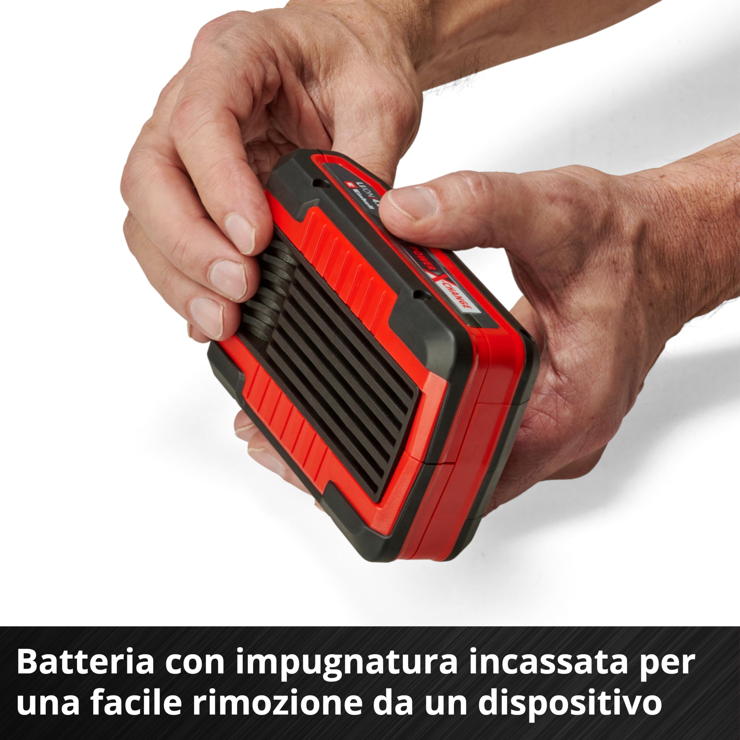 Original Einhell 4 Ah PLUS Power X-Change Starter Kit (1 batteria X 18 V 4 Ah PLUS, 1 caricabatterie 3 A, tempo di ricarica 75 min, adatto per tutti i dispositivi Power X-Change)