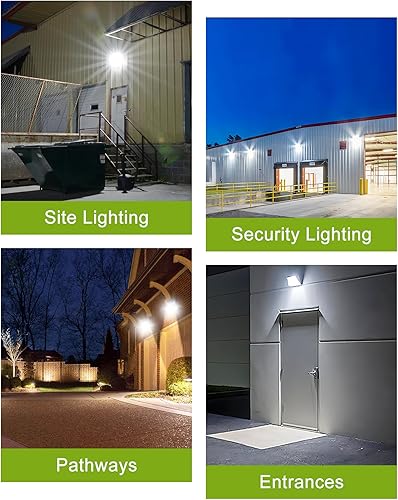 Miniatura 7 de Paquete de luz LED de pared de 60 W con fotocélula del atardecer al amanecer, 7800 lúmenes, 5000 K, luz diurna, paquete de luces LED para