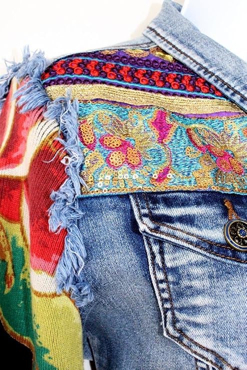 Desigual Women's Woven Jacket with Patchwork Design