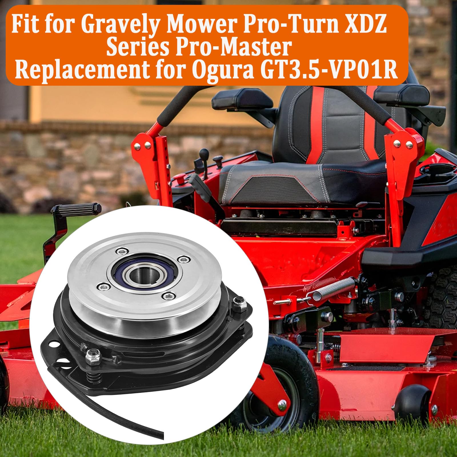 00447100 - Embrague eléctrico PTO compatible con cortacésped Gravely Mower Pro-Turn XDZ Series Pro-Master Modelos de repuesto para Ogura GT3.5-VP01R 15776