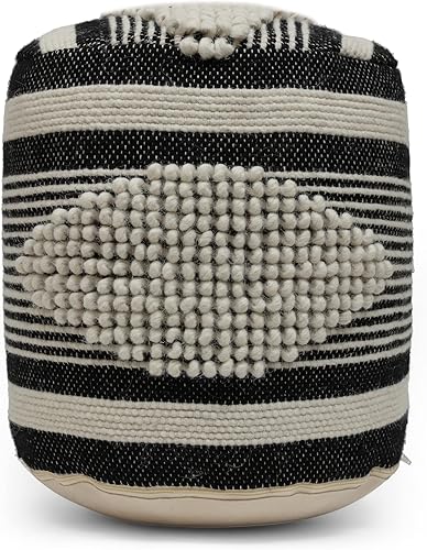 Christopher Knight Home Puf Lucknow, blanco + negro, pequeño
