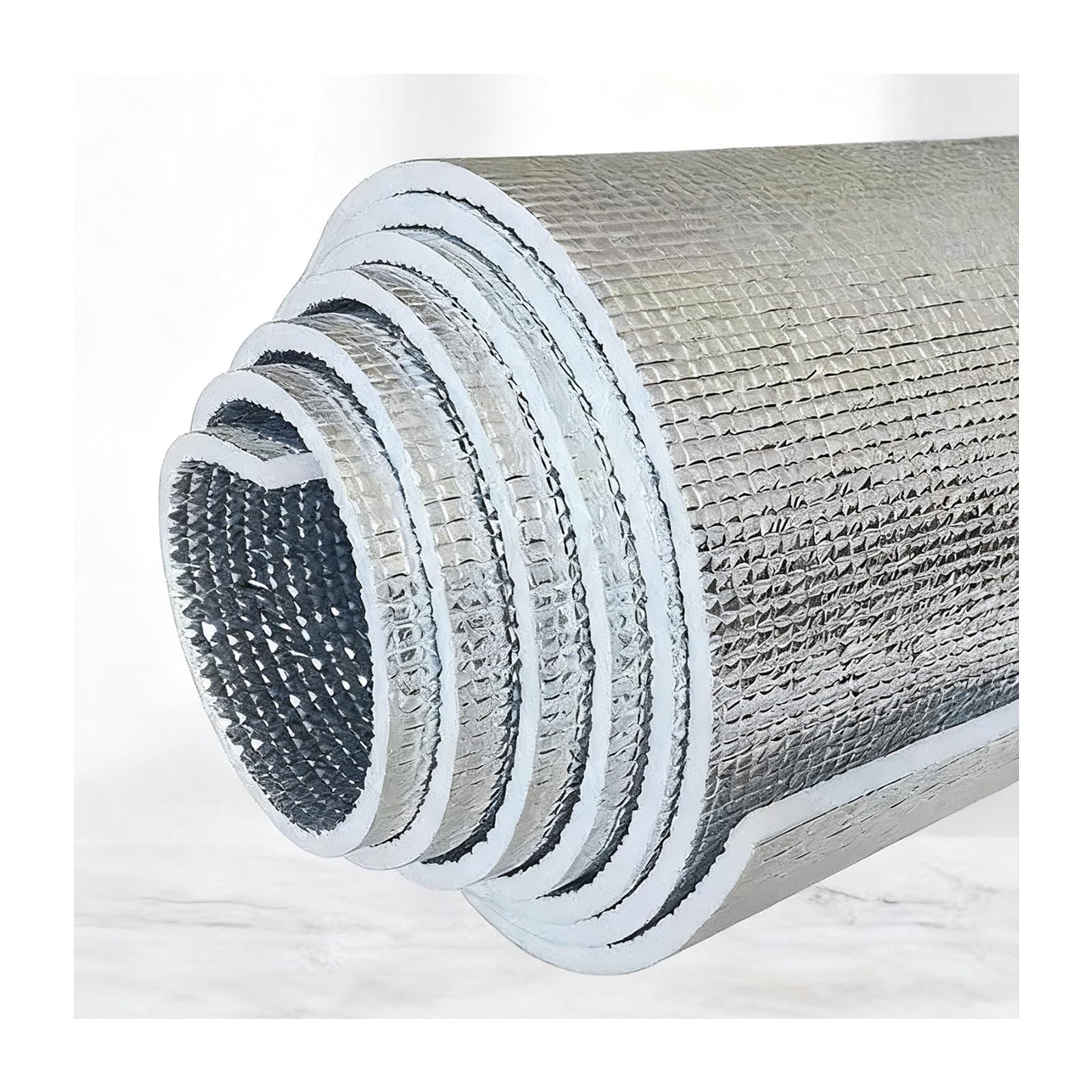 Pannelli Riflettenti Termosifoni Rotolo，Isolante Termico Riflettente A Doppio Strato，Adatto Per Pavimenti, Soffitte, Garage, Finestre, Canili.(400CM/157.5IN,0.5CM/0.2IN)