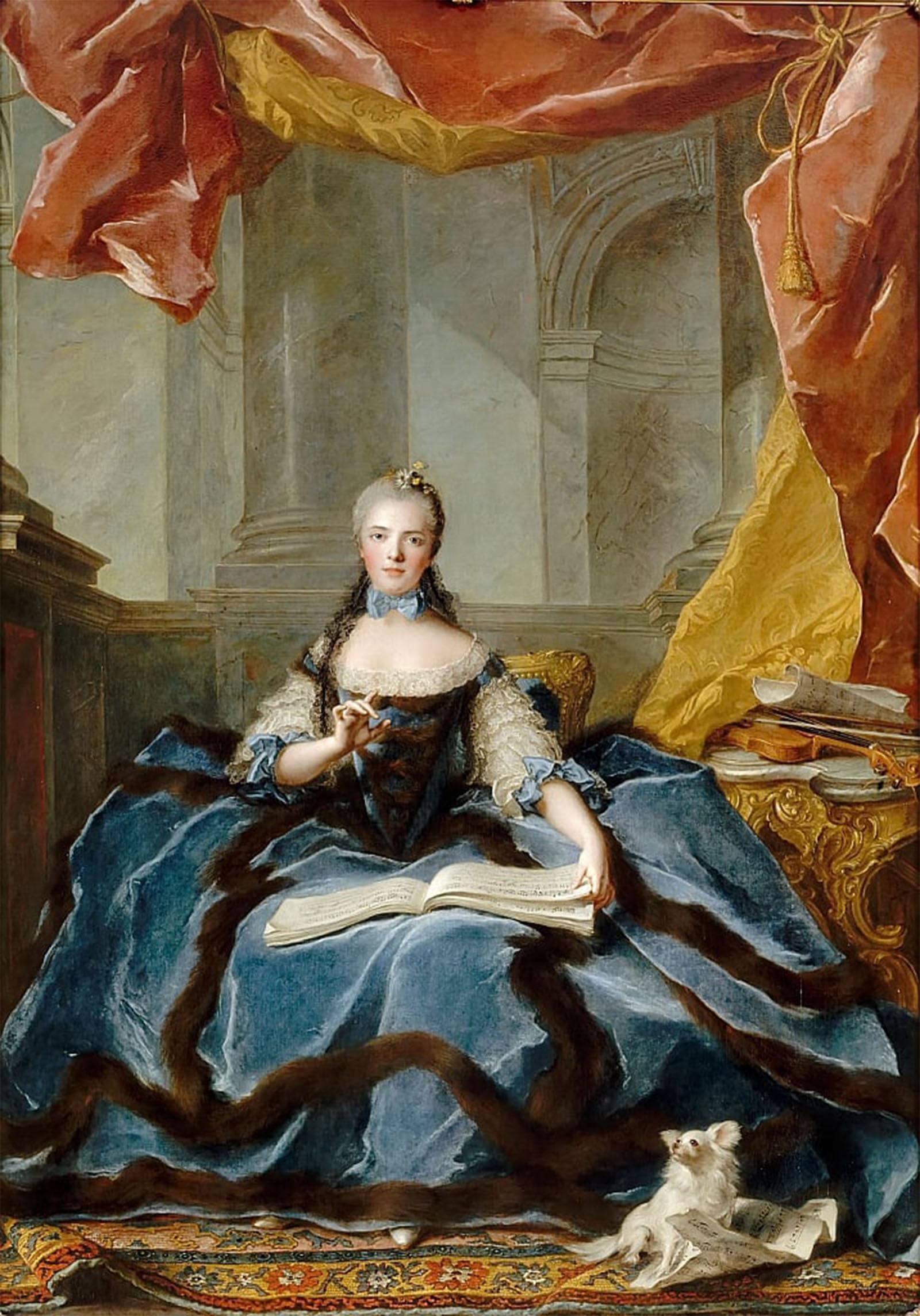 ARTXLXXBN Famous Art Print Poster Vintage Wall Art Princess Marie Adelaide of France by Jean Marc Nattier Canvas Art Poster for Home Decor 60x90cm