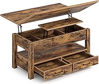 Vista 8 de Rolanstar - Mesa de café con tapa elevable, mesa de centro multifuncional convertible con cajones y compartimento oculto, se convierte en mesa