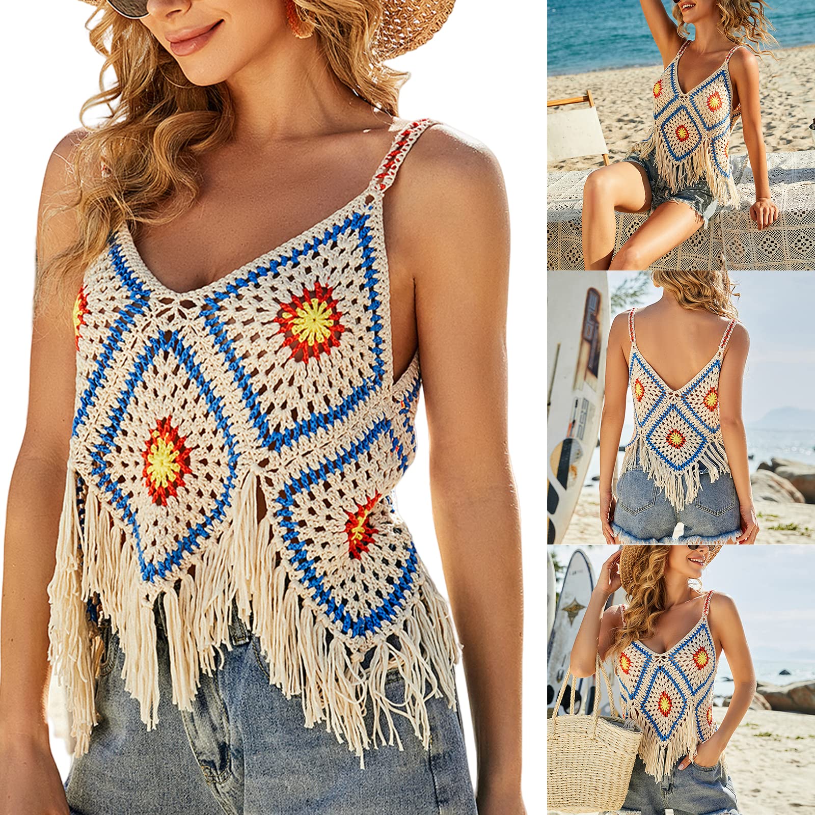 Donne Scava Fuori Canotte Top Femminile Canotta Top Senza Maniche Crop Top Crochet Push Up Bikini Donna Crochet Bikini Scava Fuori Serbatoi Trim Crop Streetwear