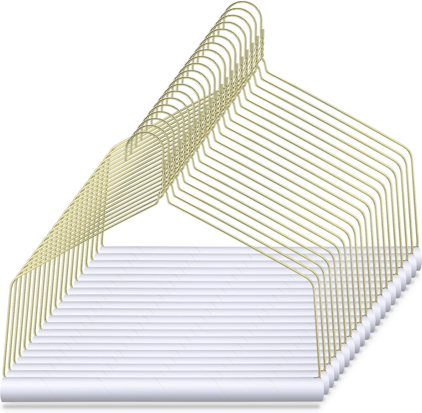 Didaey 20 Pcs Gold Dry Cleaner Hangers 18" Drapery Hanger and Tubes Tablecloth