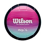 Wilson AVP Oasis Volleyball - Blue/Purple, 18-Panel Construction, Butyl Rubber Bladder, Faux Leather
