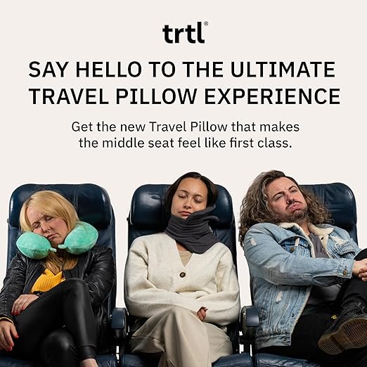 trtl Travel and Airplane Pillow - Real Sleeping Experience on Long Flights - Neck and Shoulder Support - Super-Soft, Lightweight, Easy-to-Carry, and Machine-Washable Flight Pillow - Black thumbnail 2