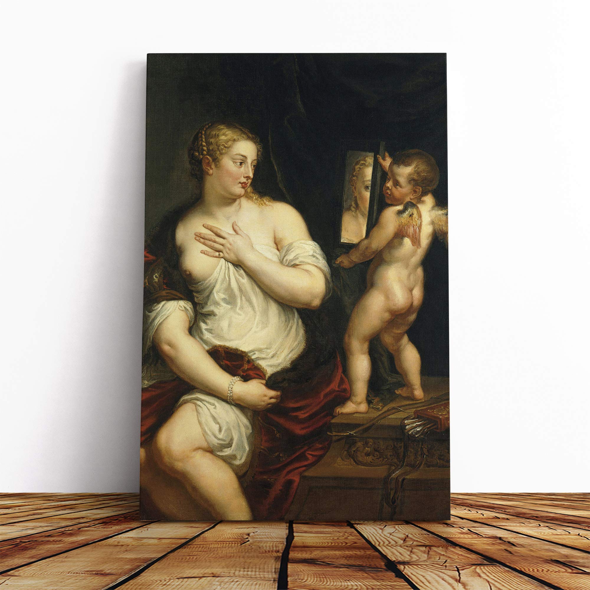 Peter Paul Rubens Venus and Cupid Canvas Print | Gallery Wrapped 30mm Frame Wall Art | 24x16 inches | Ready to Hang | Modern Picture | Living Room Bedroom Lounge Office