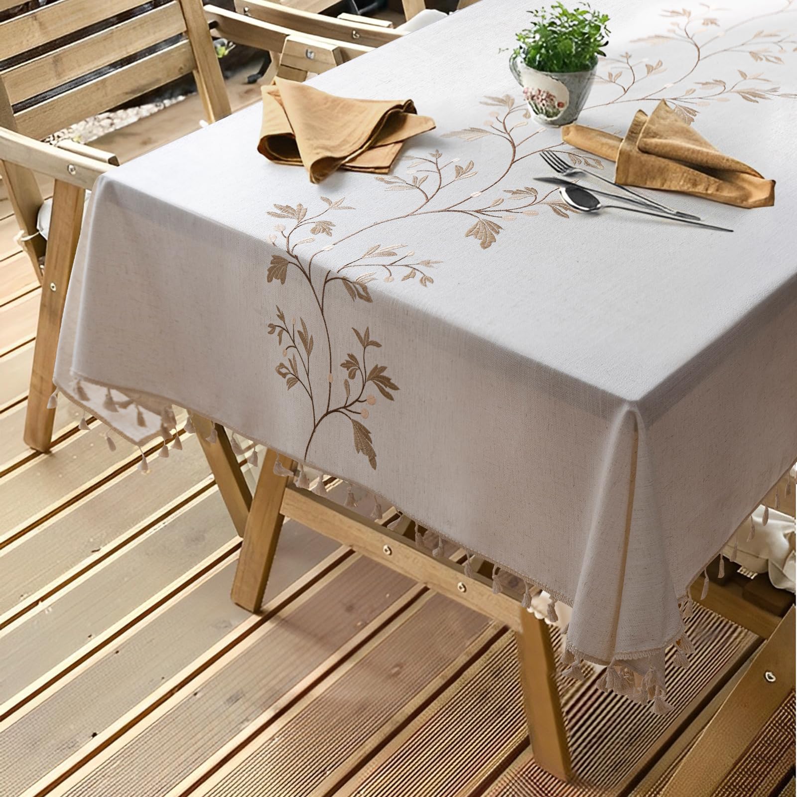 Amazon.com: ColorBird Table Cloth Square Table 55x55 Inch, Cotton