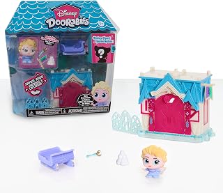 Disney Doorables Mini Playset Elsa’s Frozen Castle, Connectible 2.5-inch Playset with Doorables Series 4 Figures, Officially Licensed Kids Toys for Ages 5 Up by Just Play