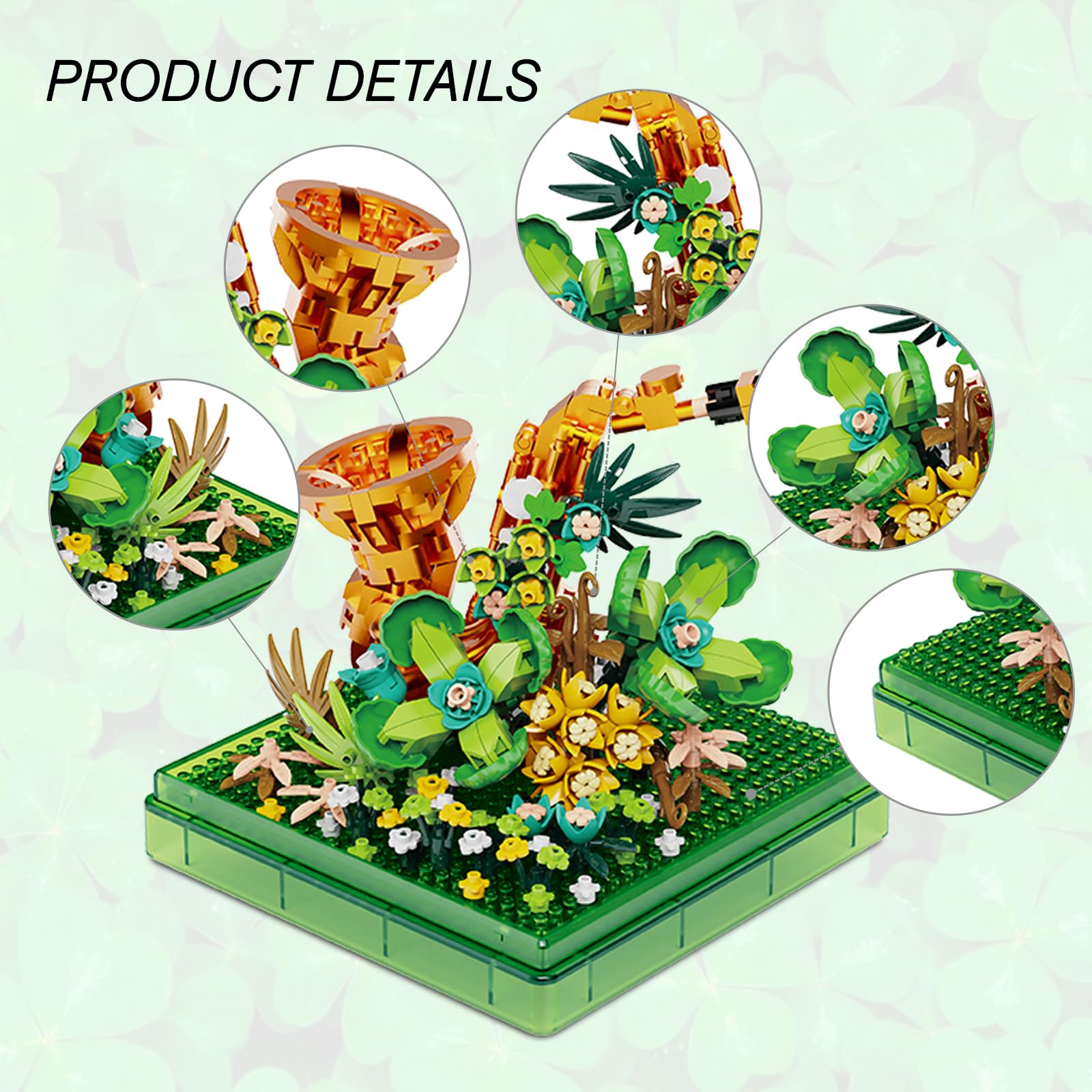 flycites Saxophone Mini Building Block Sets, with Colorful Flower