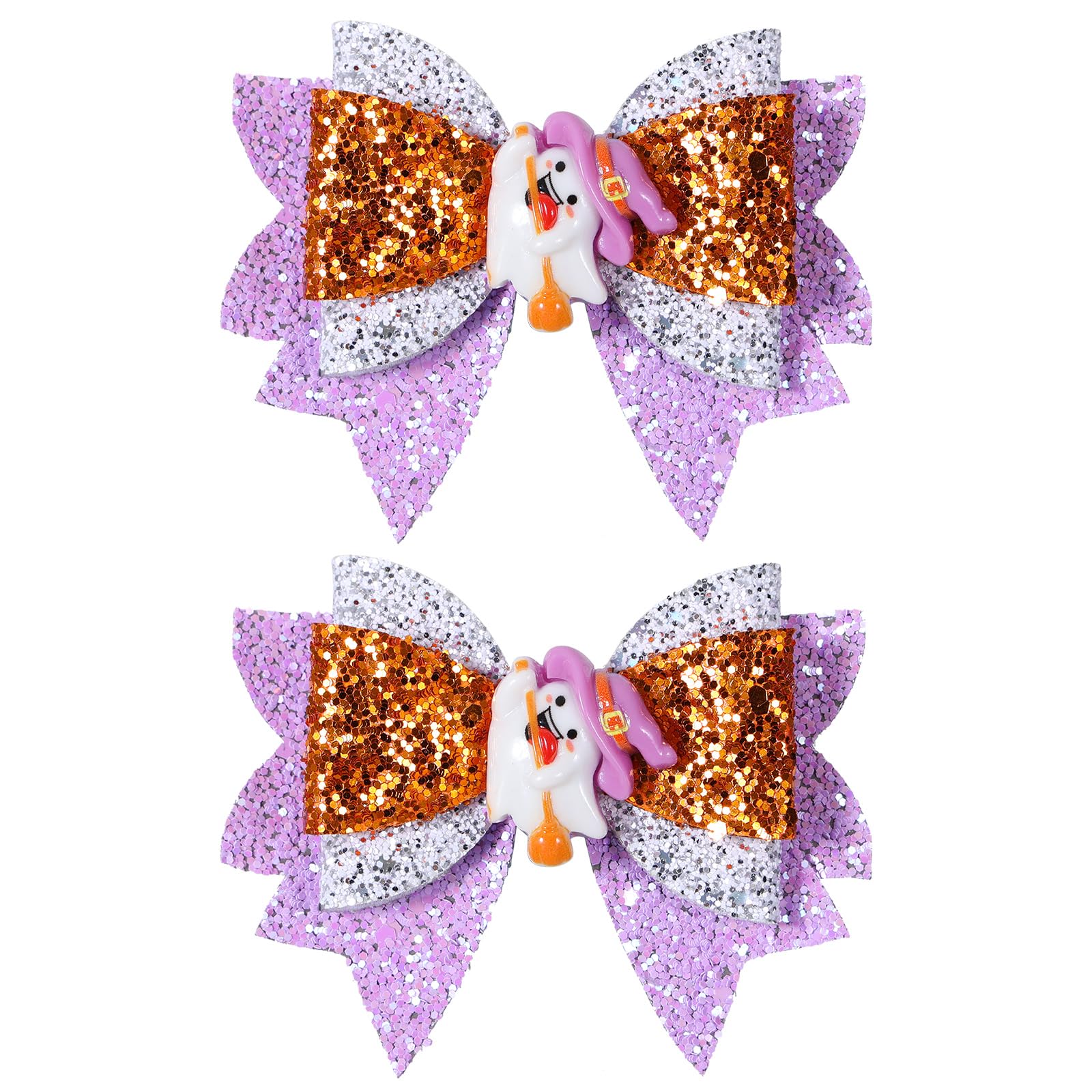 Glitter Halloween Ghost Hair Clips - 2 Pack -11 Glitter Halloween Ghost Hair Clips - 2 Pack -11