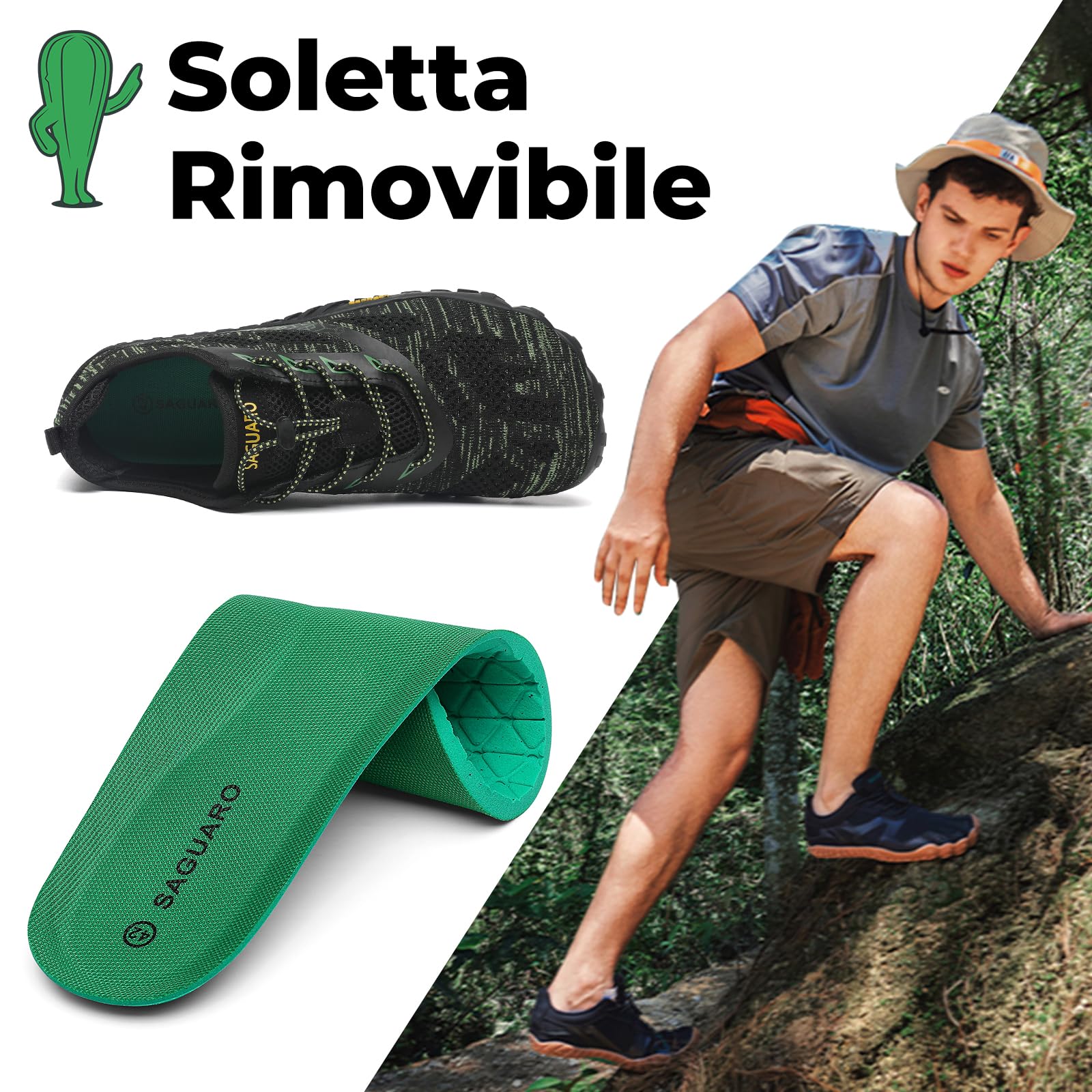 SAGUARO Scarpe Barefoot Shoes Minimaliste Scarpe da Trail Running Uomo Donna Gr.36-48